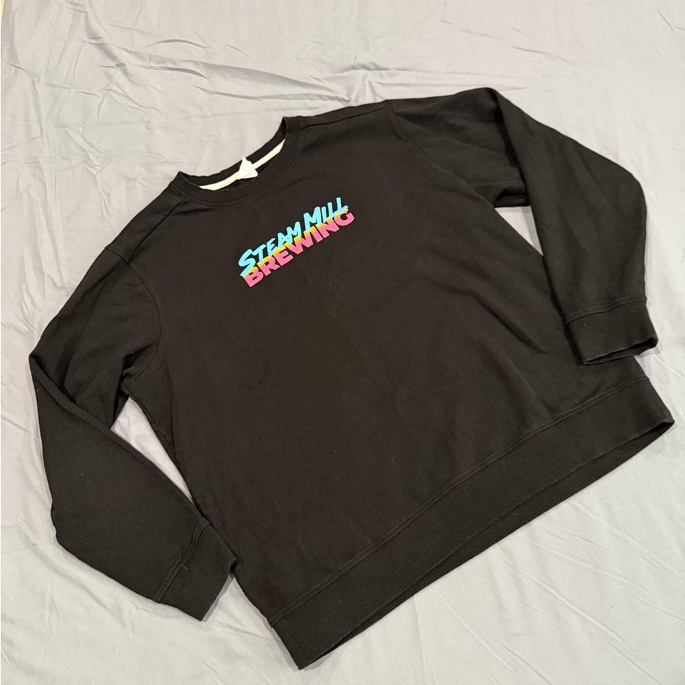 Steam Mill Brewing Black Crewneck Sweatshirt Maine